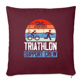 Triathlon Athlète Triathlète Natation Vélo Course - Housse de coussin décorative 45 x 45 cm - bordeaux - Devant