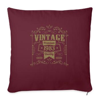 Vintage 1983 Geburtstag Sprüche - Sofakissenbezug 45 x 45 cm - Burgunderrot - Vorne