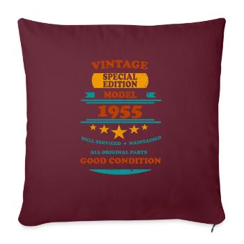 Millésime Rétro 1955 - Housse de coussin décorative 45 x 45 cm - bordeaux - Devant