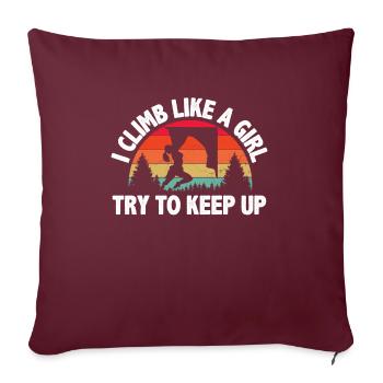 Je grimpe comme une fille Escalade de bloc - Housse de coussin décorative 45 x 45 cm - bordeaux - Devant
