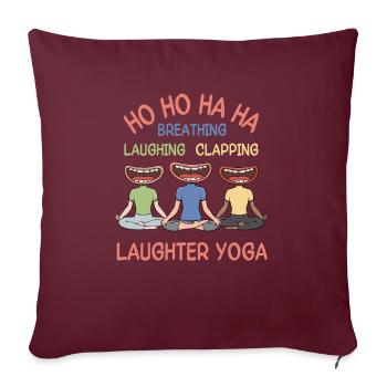 Atmen Lachen Klatschen Lachyoga - Sofakissenbezug 45 x 45 cm - Burgunderrot - Vorne