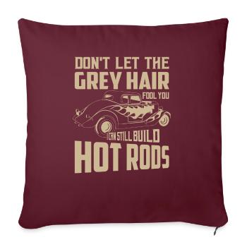 Je peux encore construire des voitures classiques rétro hot rods - Housse de coussin décorative 45 x 45 cm - bordeaux - Devant
