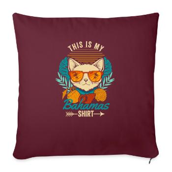 Ceci est ma chemise Bahamas Cool Retro Cat Summer - Housse de coussin décorative 45 x 45 cm - bordeaux - Devant