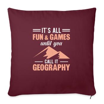 Tout est amusant et des jeux jusqu’à ce que vous y arriviez - Housse de coussin décorative 45 x 45 cm - bordeaux - Devant