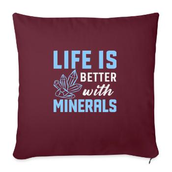 La vie est meilleure avec la collecte de minéraux - Housse de coussin décorative 45 x 45 cm - bordeaux - Devant