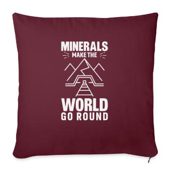 Les minéraux font le tour du monde en collectant des minerais - Housse de coussin décorative 45 x 45 cm - bordeaux - Devant