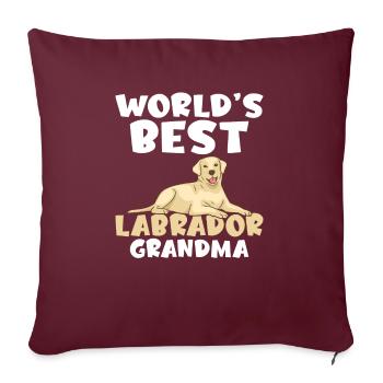 Cadeaux amoureux du Labrador - Housse de coussin décorative 45 x 45 cm - bordeaux - Devant