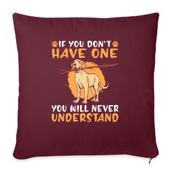 Cadeaux amoureux du Labrador - Housse de coussin décorative 45 x 45 cm - bordeaux - Devant