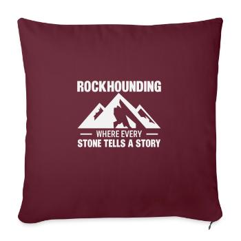 Rockhounding Où chaque pierre est une histoire - Housse de coussin décorative 45 x 45 cm - bordeaux - Devant
