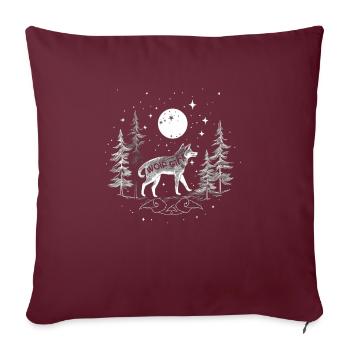 Wolf Girl Who Loves Wolves Funny Animal Lovers - Housse de coussin décorative 45 x 45 cm - bordeaux - Devant