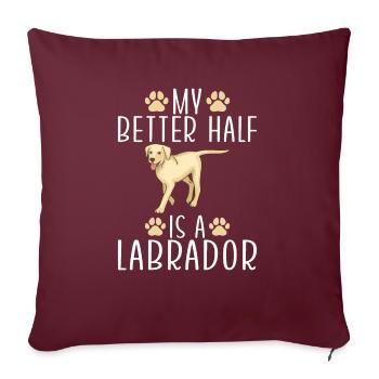 Cadeaux amoureux du Labrador - Housse de coussin décorative 45 x 45 cm - bordeaux - Devant