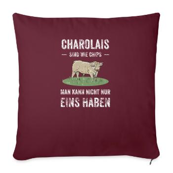 Charolais Rind I Frankreich Rinderzucht für - Sofakissenbezug 45 x 45 cm - Burgunderrot - Vorne