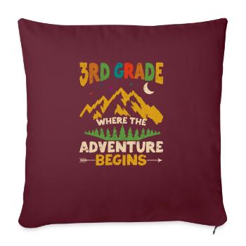 3e année Là où l’aventure commence Enseignant - Housse de coussin décorative 45 x 45 cm - bordeaux - Devant