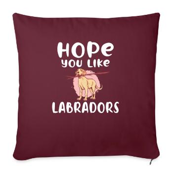 Cadeaux amoureux du Labrador - Housse de coussin décorative 45 x 45 cm - bordeaux - Devant