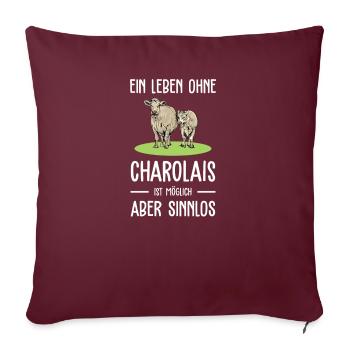 Charolais Rind I Frankreich Rinderzucht für - Sofakissenbezug 45 x 45 cm - Burgunderrot - Vorne