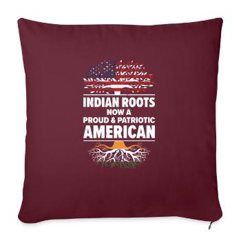 Né en Inde, Inde, Américain, États-Unis - Housse de coussin décorative 45 x 45 cm - bordeaux - Devant