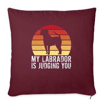 Cadeaux amoureux du Labrador - Housse de coussin décorative 45 x 45 cm - bordeaux - Devant