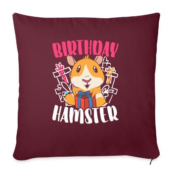 Anniversaire Hamster Lover Hamster Propriétaire Rodent Hammy - Housse de coussin décorative 45 x 45 cm - bordeaux - Devant
