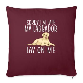 Cadeaux amoureux du Labrador - Housse de coussin décorative 45 x 45 cm - bordeaux - Devant