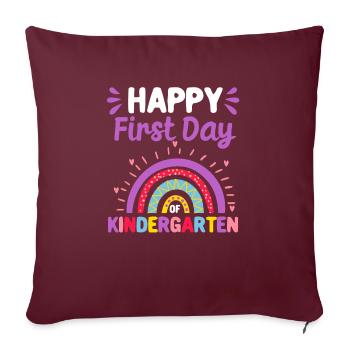 Bonne première journée de retour arc-en-ciel de la maternelle - Housse de coussin décorative 45 x 45 cm - bordeaux - Devant