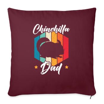 Chinchilla Papa Chinchilla Amoureux Rongeurs Animal de compagnie - Housse de coussin décorative 45 x 45 cm - bordeaux - Devant