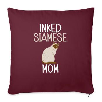 Cadeaux de chat siamois - Housse de coussin décorative 45 x 45 cm - bordeaux - Devant
