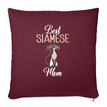 Cadeaux de chat siamois - Housse de coussin décorative 45 x 45 cm - bordeaux - Devant