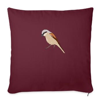 Pie-grièche écorcheur Lanius collurio Oiseau - Housse de coussin décorative 45 x 45 cm - bordeaux - Devant