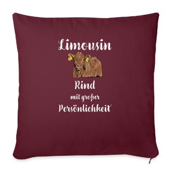 Limousin Rind I Frankreich Rinderzucht für - Sofakissenbezug 45 x 45 cm - Burgunderrot - Vorne