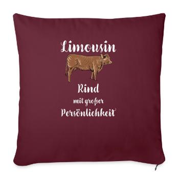 Limousin Rind I Frankreich Rinderzucht für - Sofakissenbezug 45 x 45 cm - Burgunderrot - Vorne