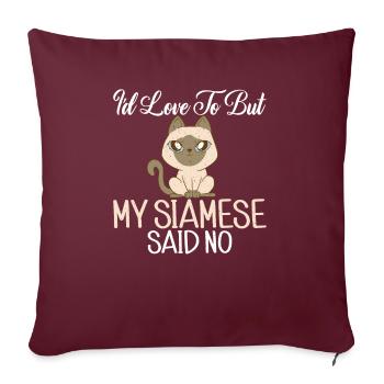 Cadeaux de chat siamois - Housse de coussin décorative 45 x 45 cm - bordeaux - Devant