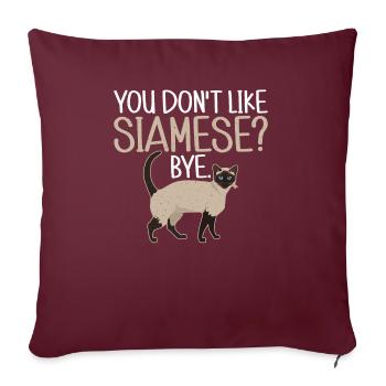 Siamesische Katze Geschenke - Sofakissenbezug 45 x 45 cm - Burgunderrot - Vorne