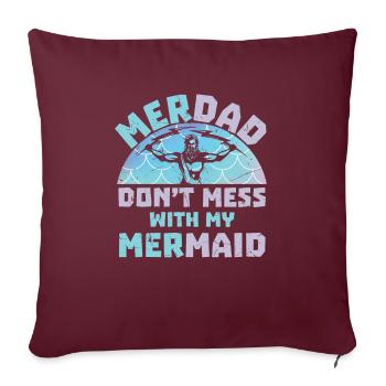 Merdad Dont Mess With My Mermaid - Sofakissenbezug 45 x 45 cm - Burgunderrot - Vorne