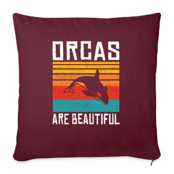 Orca Whale Gifts - Sofa pillowcase 17,3'' x 17,3'' (45 x 45 cm) - burgundy - Front