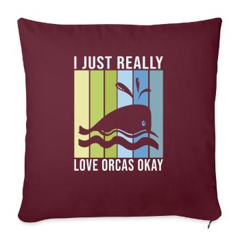 Orca Whale Gifts - Sofa pillowcase 17,3'' x 17,3'' (45 x 45 cm) - burgundy - Front