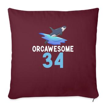 Orca Wal Geschenke - Sofakissenbezug 45 x 45 cm - Burgunderrot - Vorne