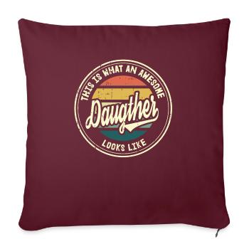 Meilleure fille qui ressemble à un cadeau rétro familial - Housse de coussin décorative 45 x 45 cm - bordeaux - Devant