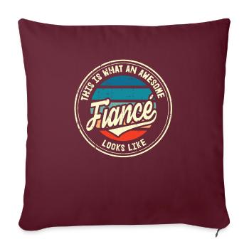 Fiancé Meilleure proposition de mariage Cadeau rétro - Housse de coussin décorative 45 x 45 cm - bordeaux - Devant