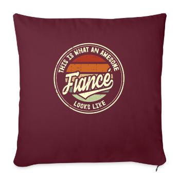 Fiancé Meilleure proposition de mariage Cadeau rétro - Housse de coussin décorative 45 x 45 cm - bordeaux - Devant