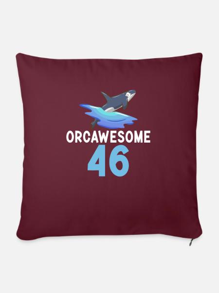 Orca Wal Geschenke - Sofakissenbezug 45 x 45 cm - Burgunderrot