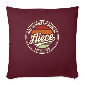 Meilleur cadeau rétro de nièce au monde - Housse de coussin décorative 45 x 45 cm - bordeaux - Devant