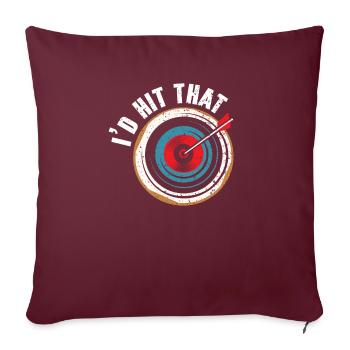 J’avais frappé cet arc archer tirer flèche archer tir à l’arc tir à l’arc - Housse de coussin décorative 45 x 45 cm - bordeaux - Devant