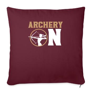 Tir à l’arc sur archer chasseur Archer cible flèche archer - Housse de coussin décorative 45 x 45 cm - bordeaux - Devant