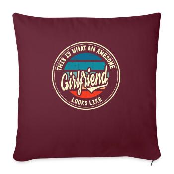 Meilleur ami au monde Cadeau rétro de petite amie - Housse de coussin décorative 45 x 45 cm - bordeaux - Devant