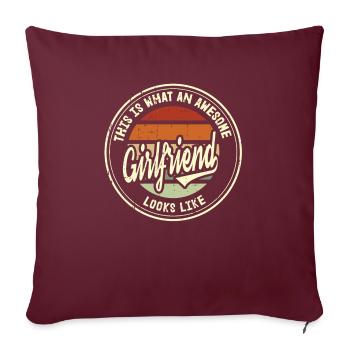 Meilleur ami au monde Cadeau rétro de petite amie - Housse de coussin décorative 45 x 45 cm - bordeaux - Devant