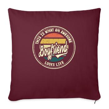 Meilleur ami petit ami dans le monde Cadeau rétro - Housse de coussin décorative 45 x 45 cm - bordeaux - Devant