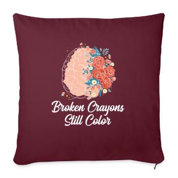 Sensibilisation à la santé mentale - Housse de coussin décorative 45 x 45 cm - bordeaux - Devant