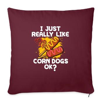 Chien de maïs - Housse de coussin décorative 45 x 45 cm - bordeaux - Devant