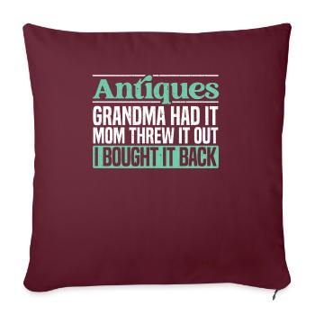 Antiquing Antique Lover Antique Hunting Antiquer - Housse de coussin décorative 45 x 45 cm - bordeaux - Devant