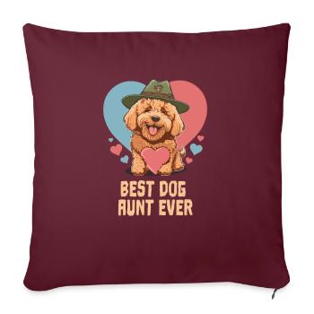Meilleur chien tante jamais Goldendoodle Mignon Dog Mom - Housse de coussin décorative 45 x 45 cm - bordeaux - Devant